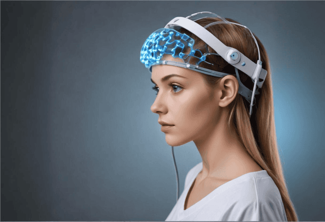 Realistic Neuroscience concept with the human brain and sensory nerve illustration